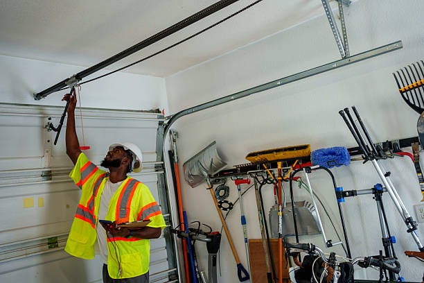 Professional Garage Door Roller Replacement technician working in Rensselaer County County, NY